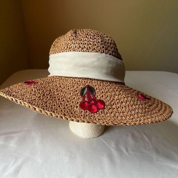 Summer Hats Lot of 3 Wide Brim Casual Boho Festival Paper Linen Cotton - Picture 3 of 8